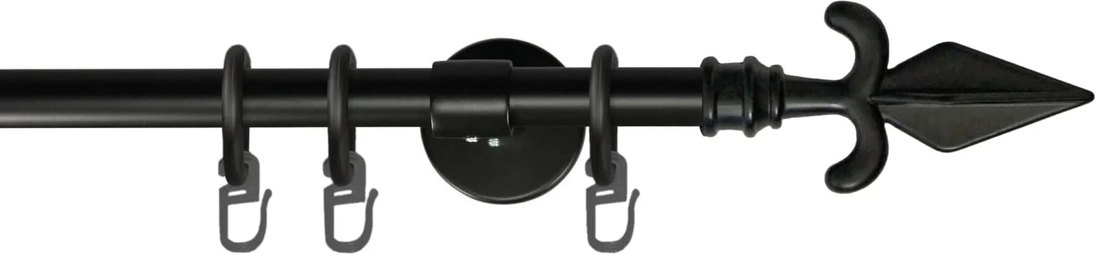 Gardinenstange Garesa Rustika Schwarz Metall 140cm