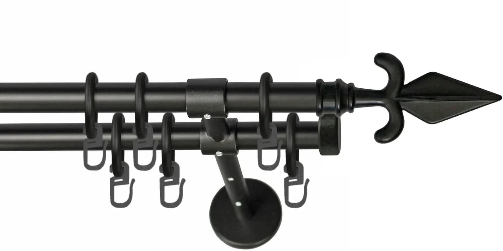 Gardinenstange Garesa Rustika Schwarz 100cm Metall