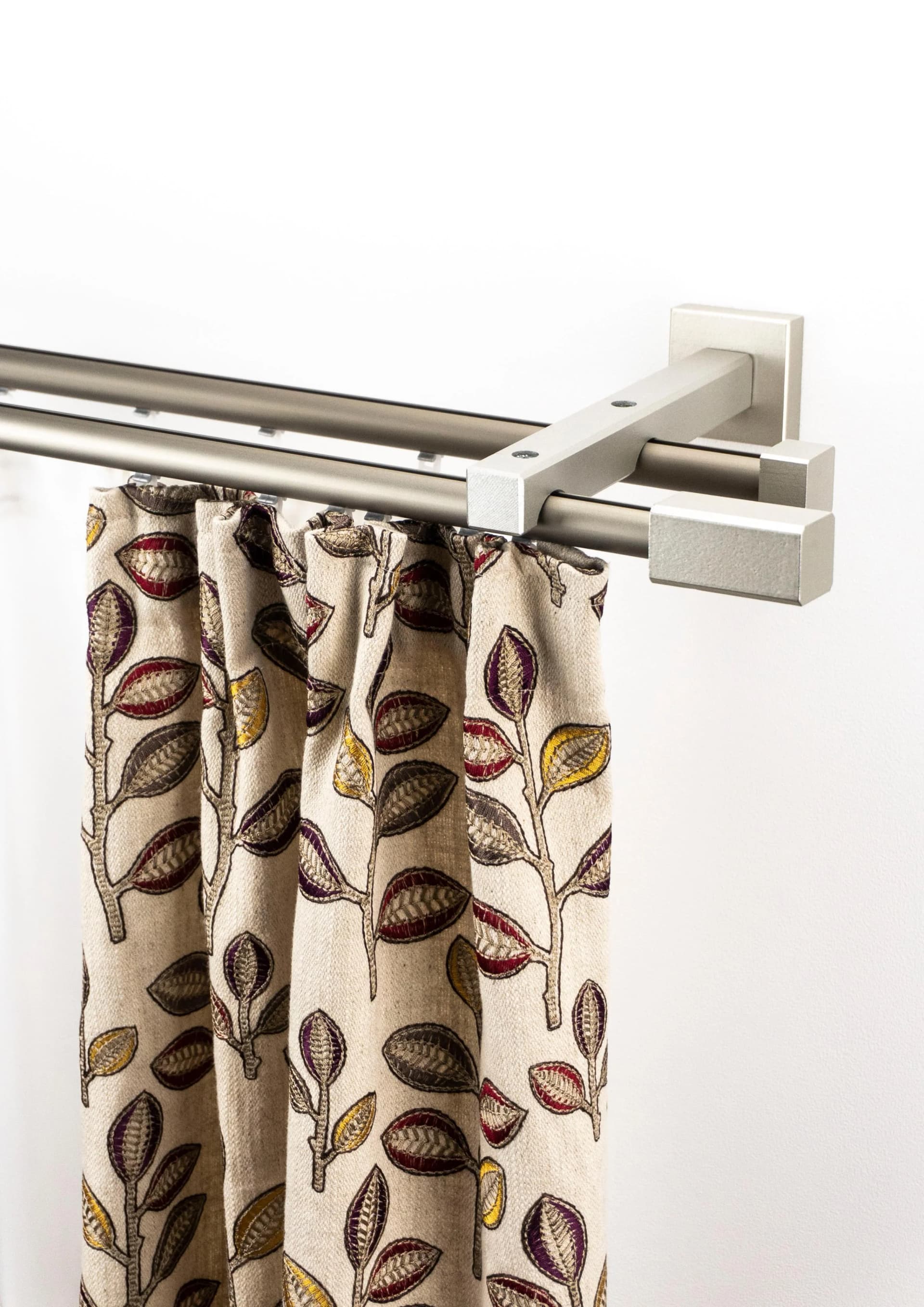 Garesa Gardinenschiene Cubus Quader Innenlauf 600cm Grau Chrom