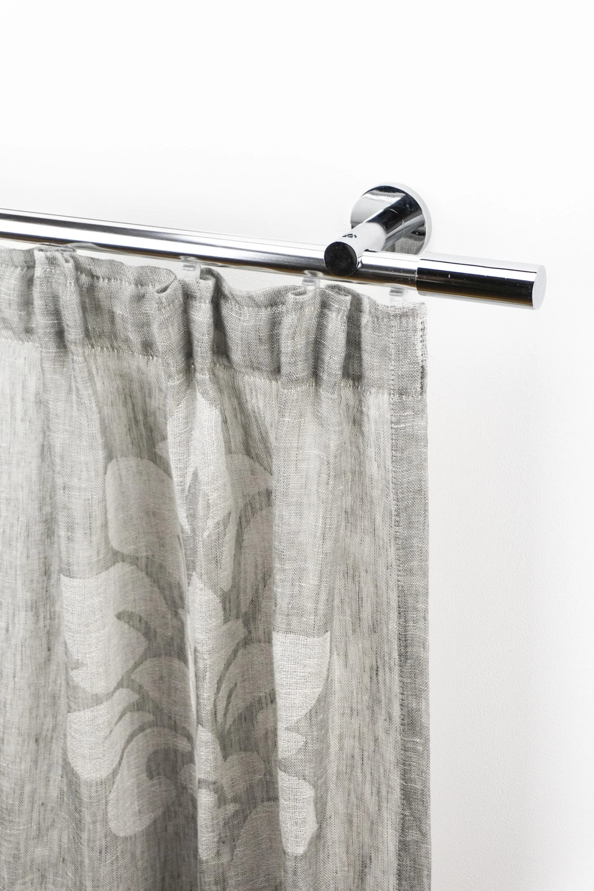 GARESA EASY Aluminium Gardinenstange Grau Chromfarben 600cm