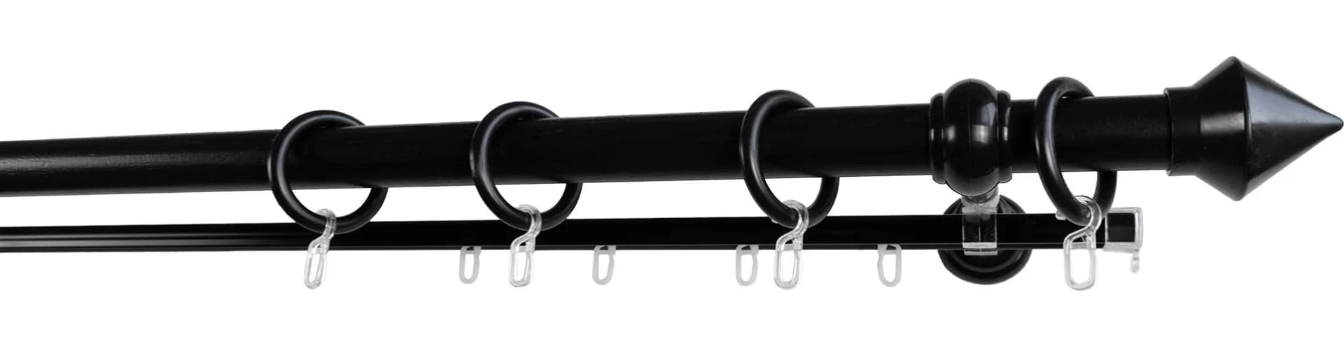GARESA Gardinenstange Palmi Schwarz 360cm 2-läufig
