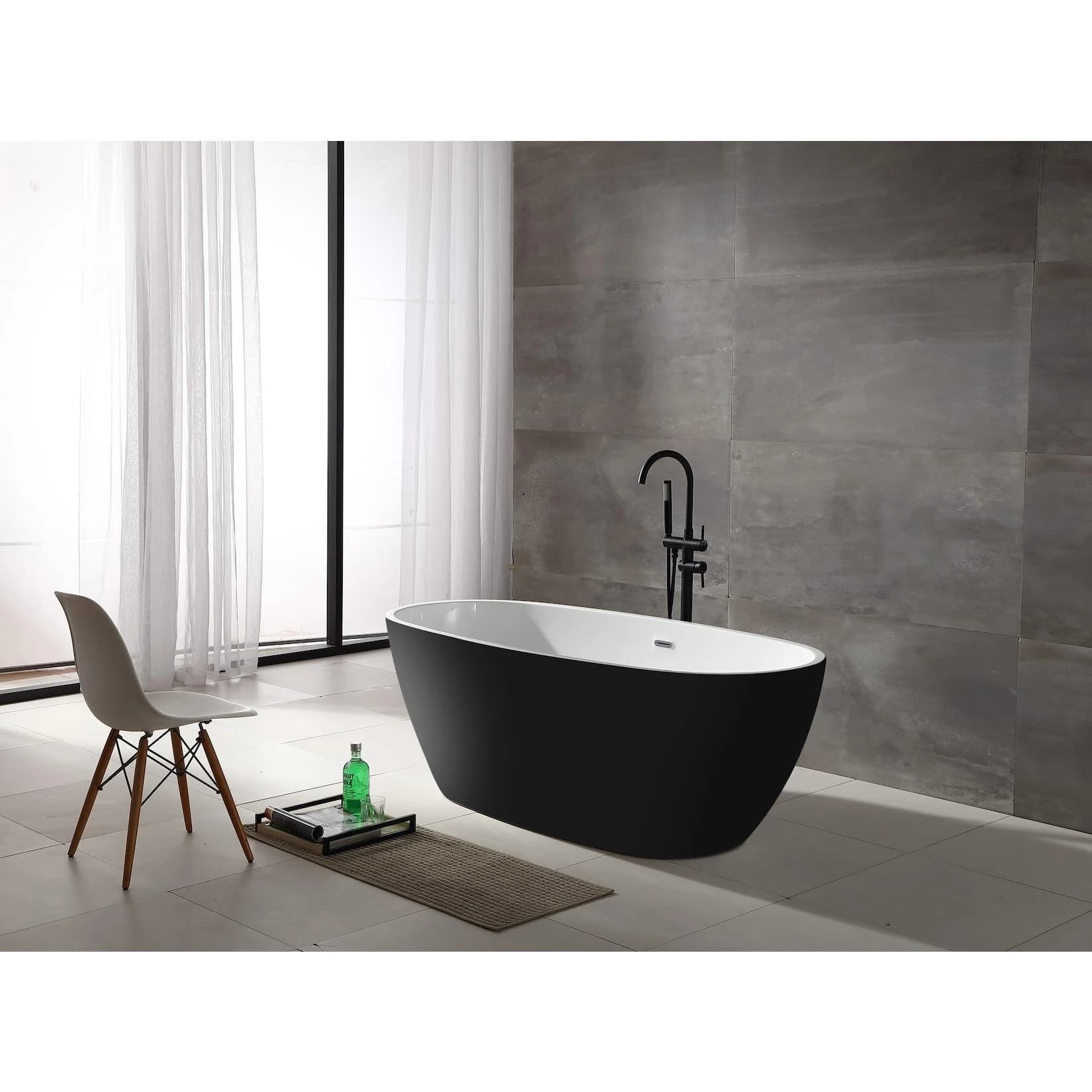 Freistehende Badewanne MANHATTAN Sanotechnik Schwarz