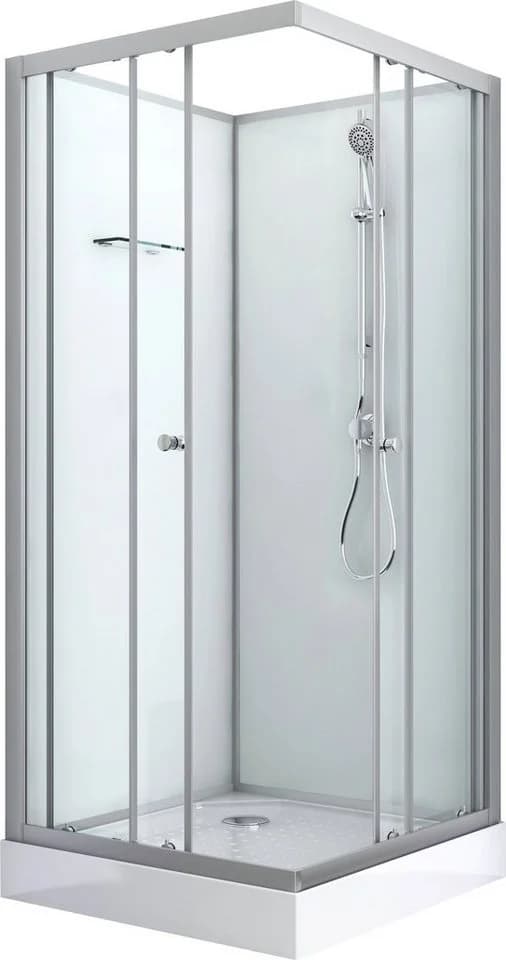Komplettdusche SANOTECHNIK FORTE Silberfarben Schiebetür - Bild 3