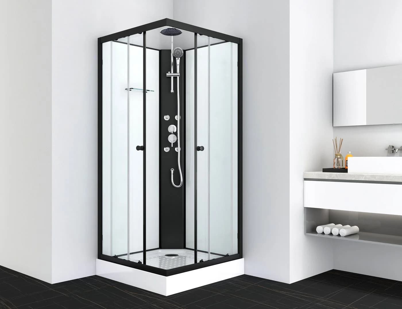 Sanotechnik Komplettdusche STIL Schwarz Sicherheitsglas - Bild 3