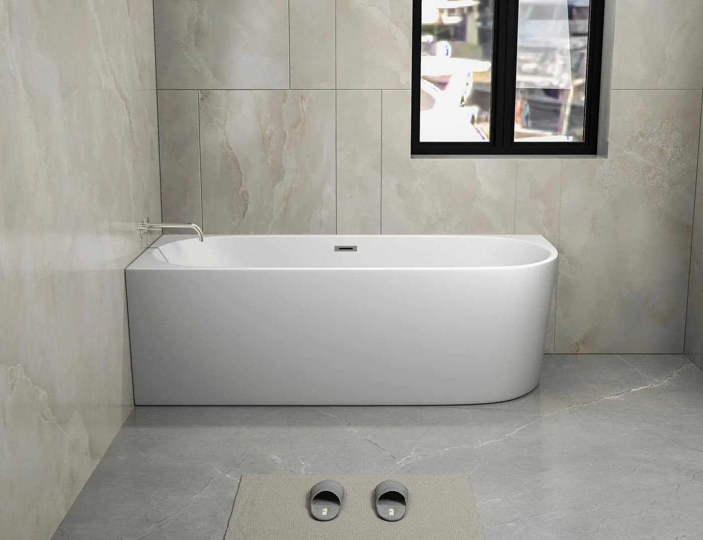 Sanotechnik Badewanne Faro Weiß Kunststoff Verstärkte Außenwände - Bild 2