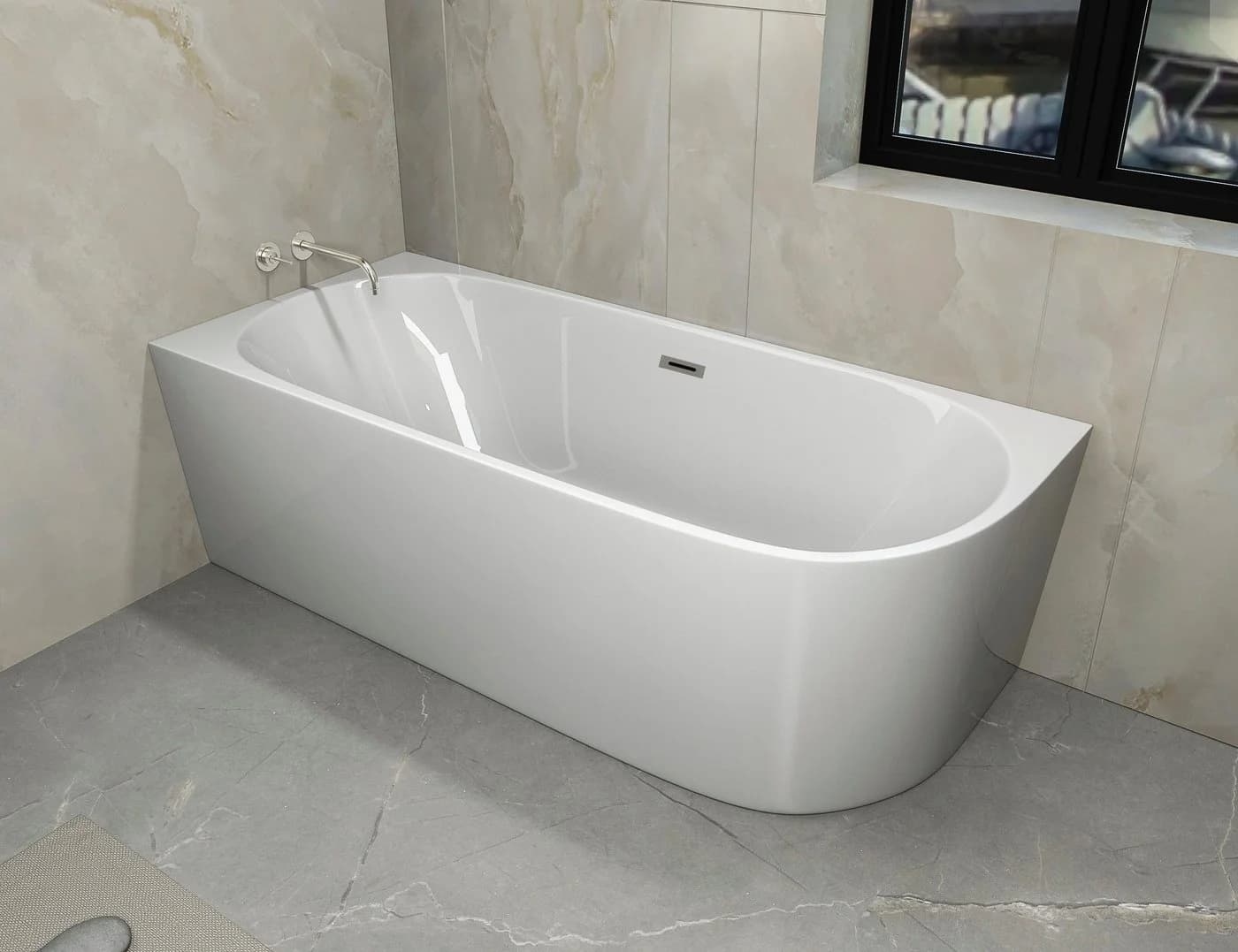 Sanotechnik Badewanne Faro Weiß Kunststoff Verstärkte Außenwände - Bild 4