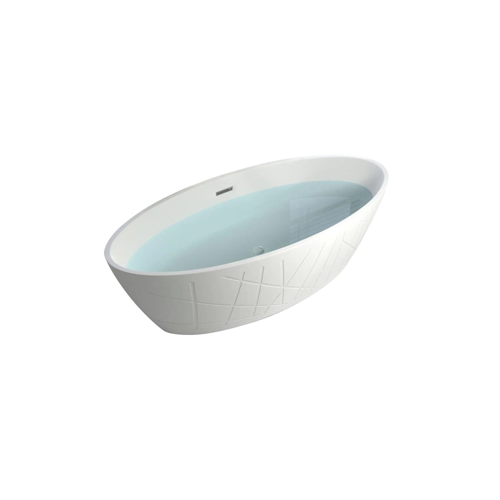 SANOTECHNIK Badewanne Manhatten Weiß Oval Acryl Freistehend