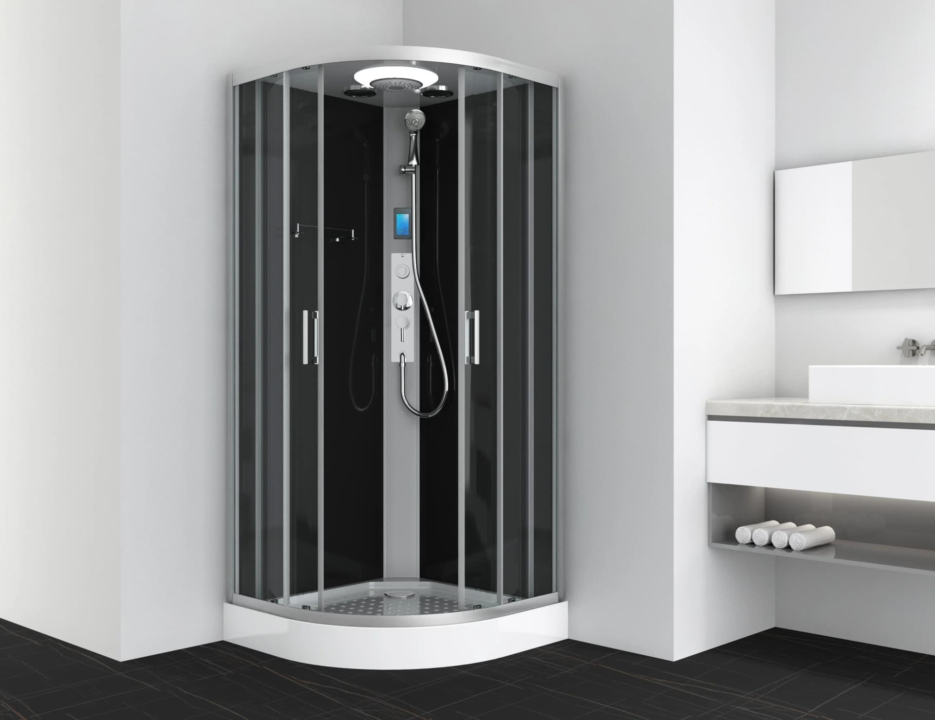 SANOTECHNIK Austin Komplettdusche Schwarz mit LED & Bluetooth - Bild 2
