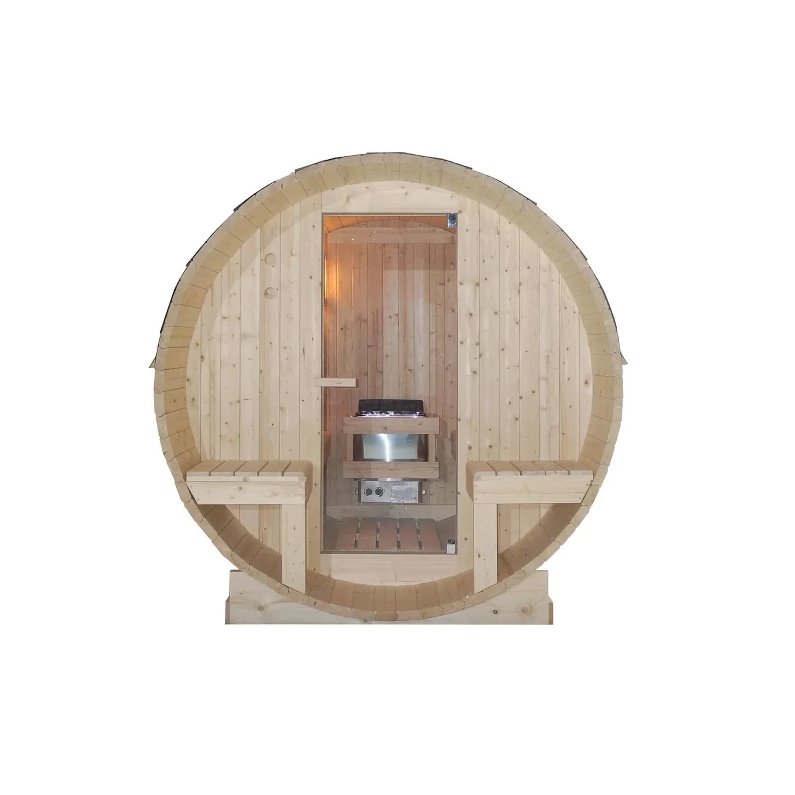 Fasssauna Bergen 8 kW Fichtenholz für 4 Personen
