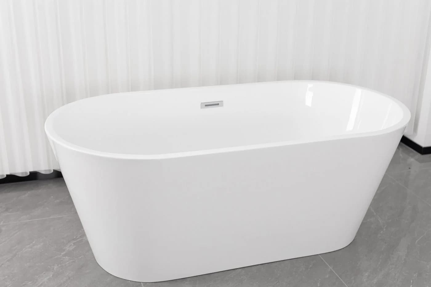 SANOTECHNIK Badewanne YORK Freistehend Oval Weiß Acryl - Bild 3