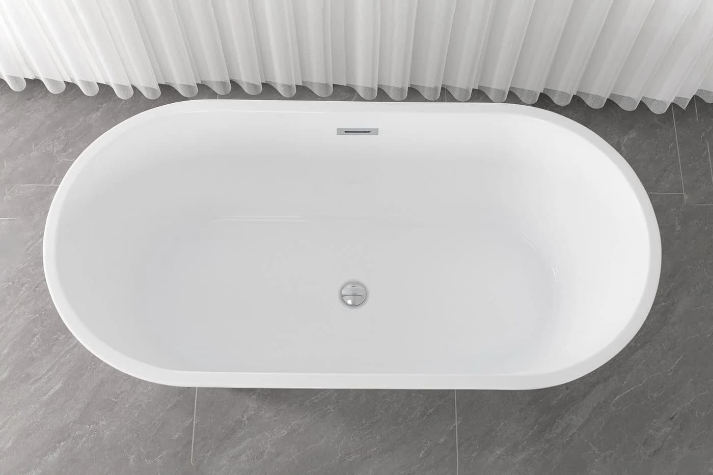 SANOTECHNIK Badewanne YORK Freistehend Oval Weiß Acryl - Bild 4