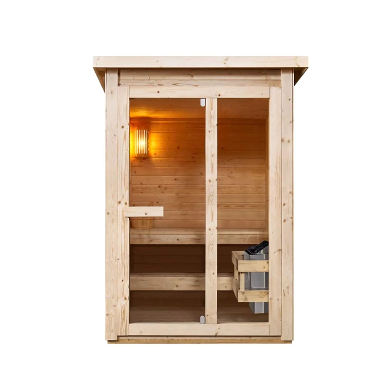 SANOTECHNIK Außensauna HELSINKI Braun Holz 4,5 kW