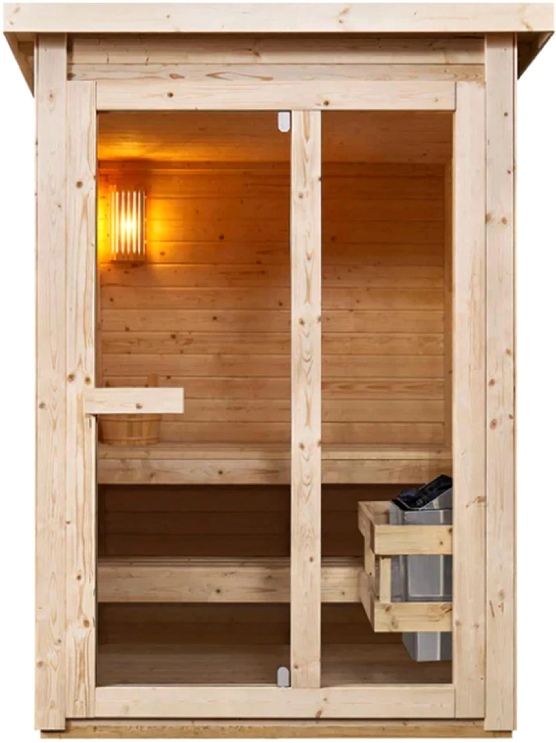 SANOTECHNIK Außensauna HELSINKI Braun Holz 4,5 kW - Bild 2