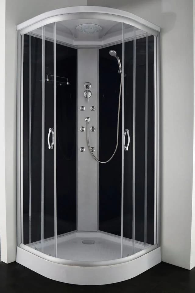 Sanotechnik Komplettdusche Schiebetür Weiß Chrom