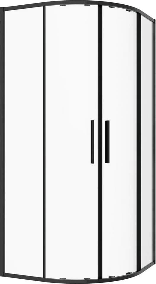 Sanotechnik SlimLine Rundduschkabine Schwarz Einscheibensicherheitsglas