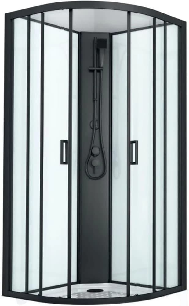 SANOTECHNIK Balaton 1 Komplettdusche Schwarz Matt 90x90x203cm