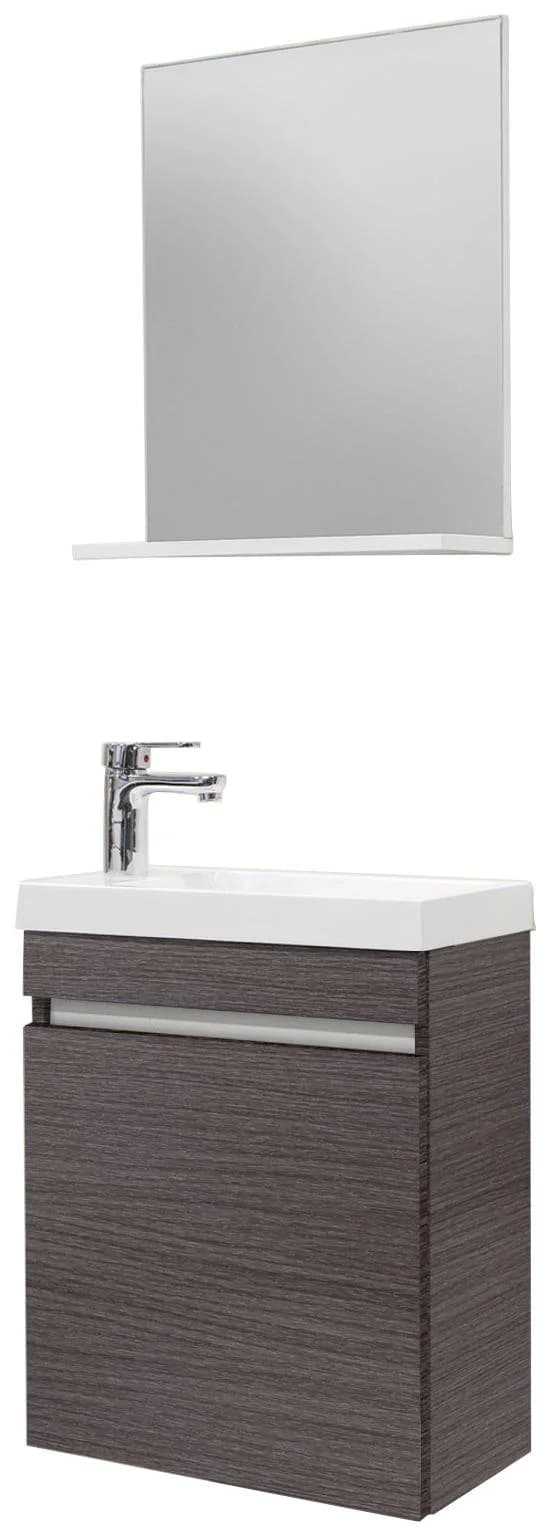 Waschtisch SANOTECHNIK 'Nora', braun (eiche), B:48cm H:55cm, inkl. Waschbecken