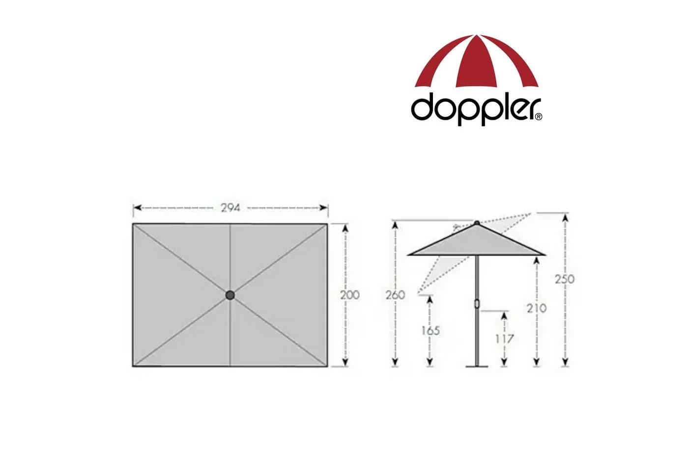 doppler® Sonnenschirm ACTIVE Auto Tilt Kurbelschirm 300x200 cm Grün - Bild 3