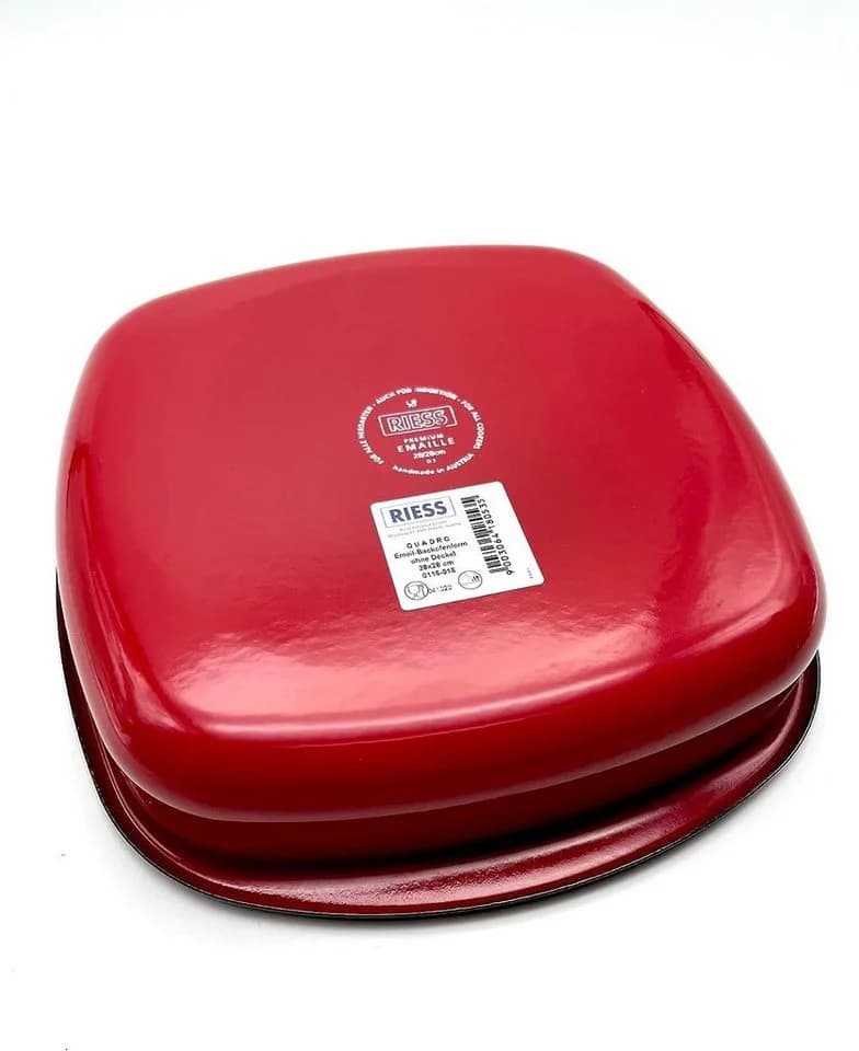 Riess Auflaufform Emaille rot 28x28 cm