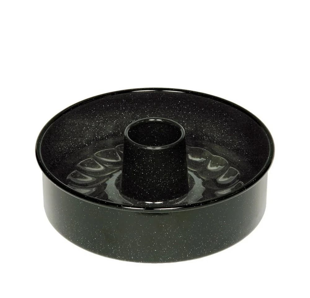Riess Kuchenform 26cm 3-tlg. Emaille schwarz mit Hebeboden - Bild 2