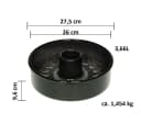 Riess Kuchenform 26cm 3-tlg. Emaille schwarz mit Hebeboden Bild 4