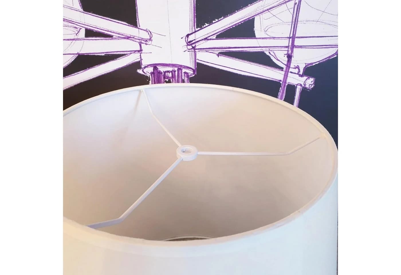 Orion Leuchten Lampenschirm Stoff Cremeweiß 45 cm