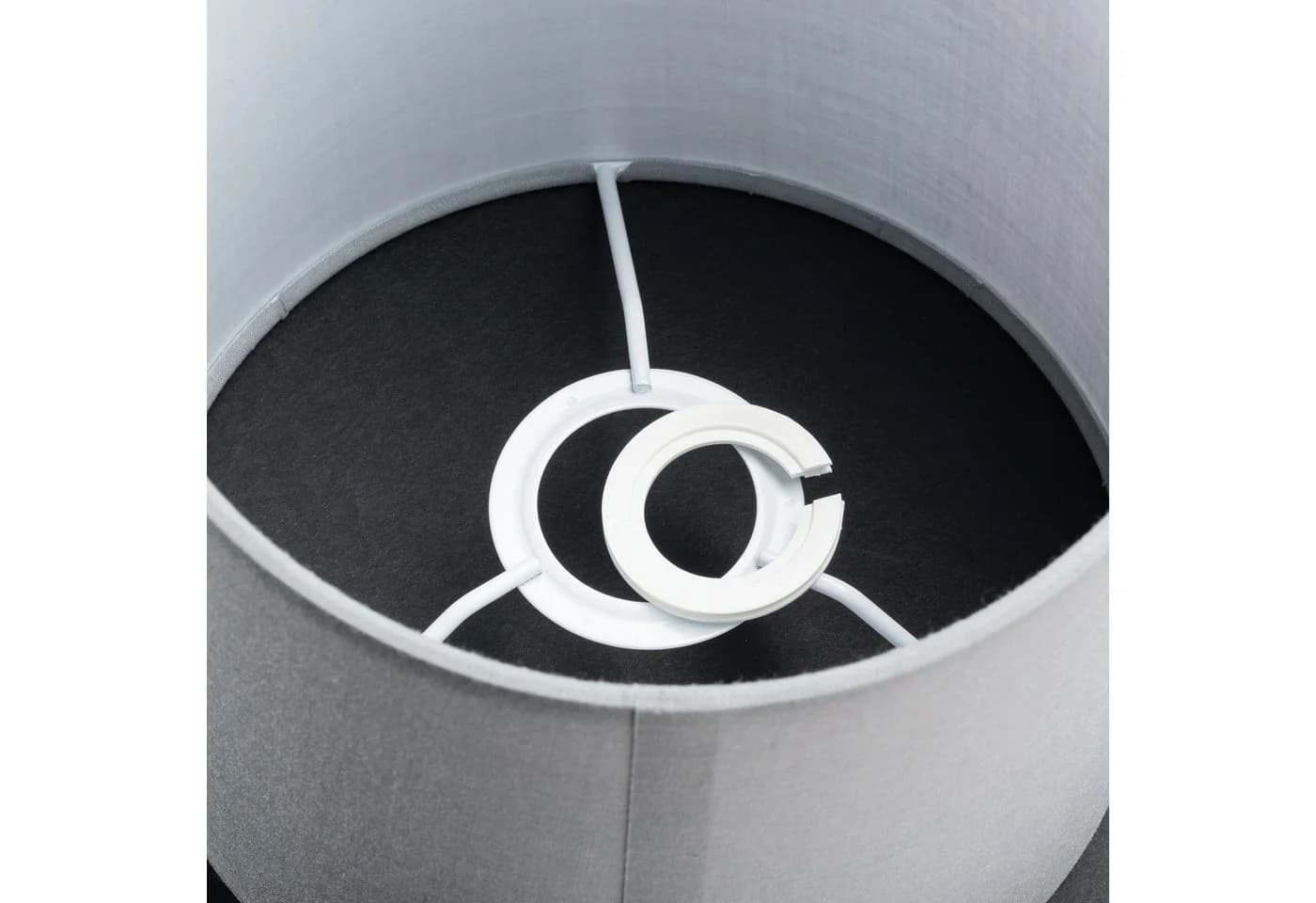 Orion Leuchten Lampenschirm Grau Stoff E27/E14 Adapter - Bild 3
