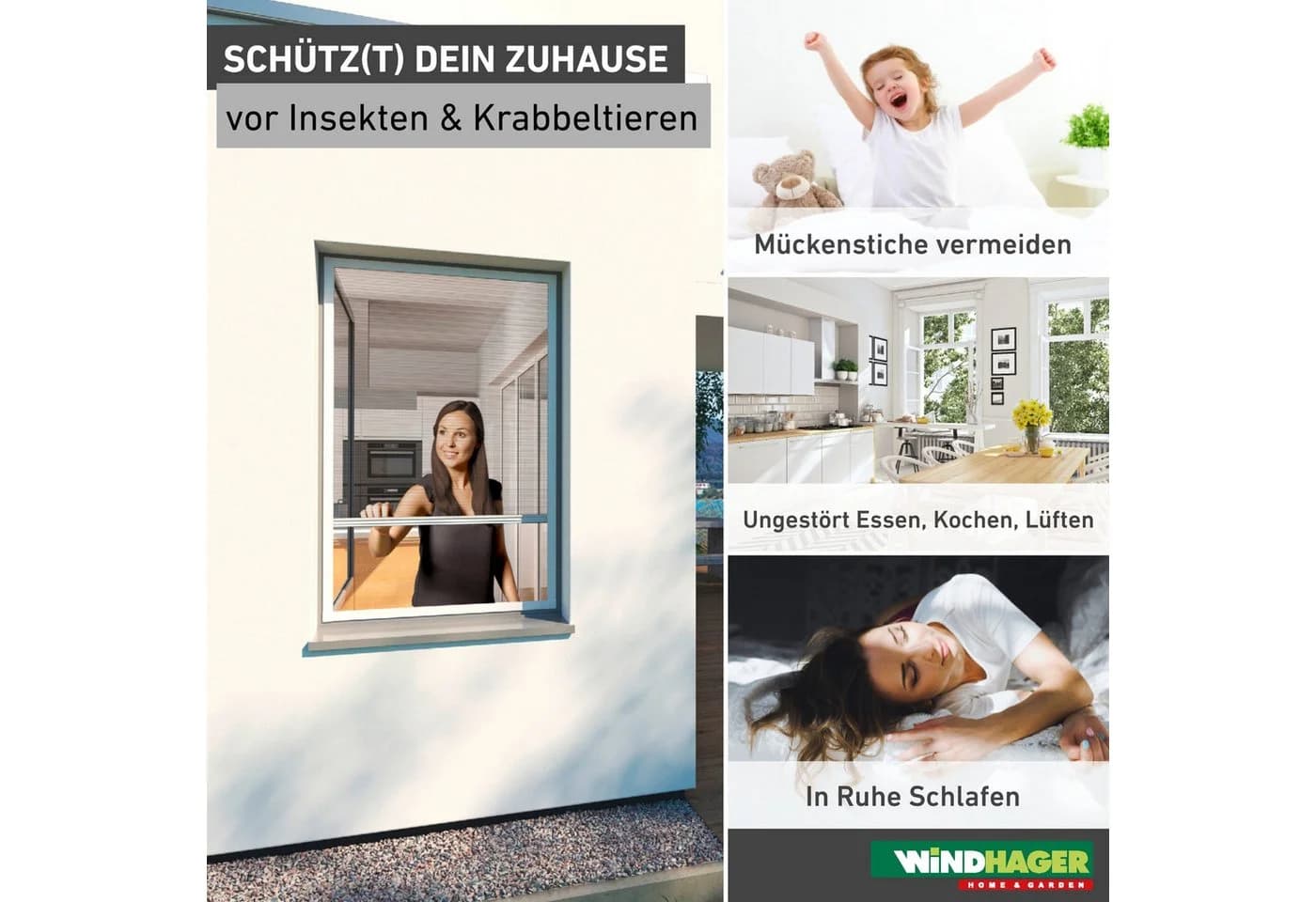 Windhager Insektenschutzplissee Ultra Flat Weiß Klemmfix