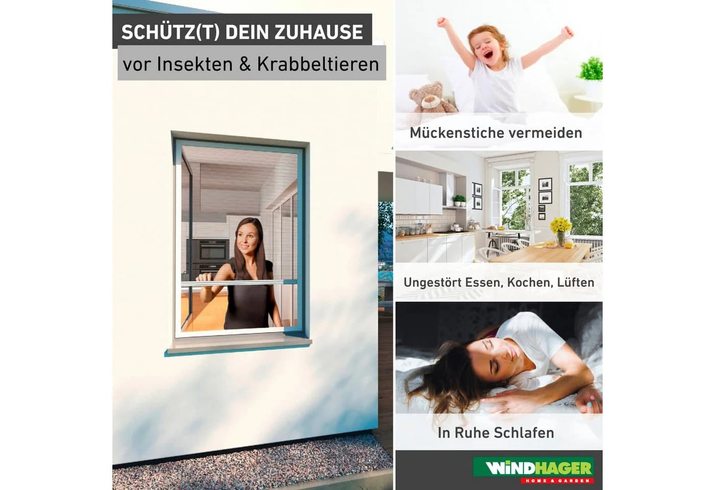 Windhager Insektenschutzplissee ULTRA FLAT Halbtransparent Klemmfix