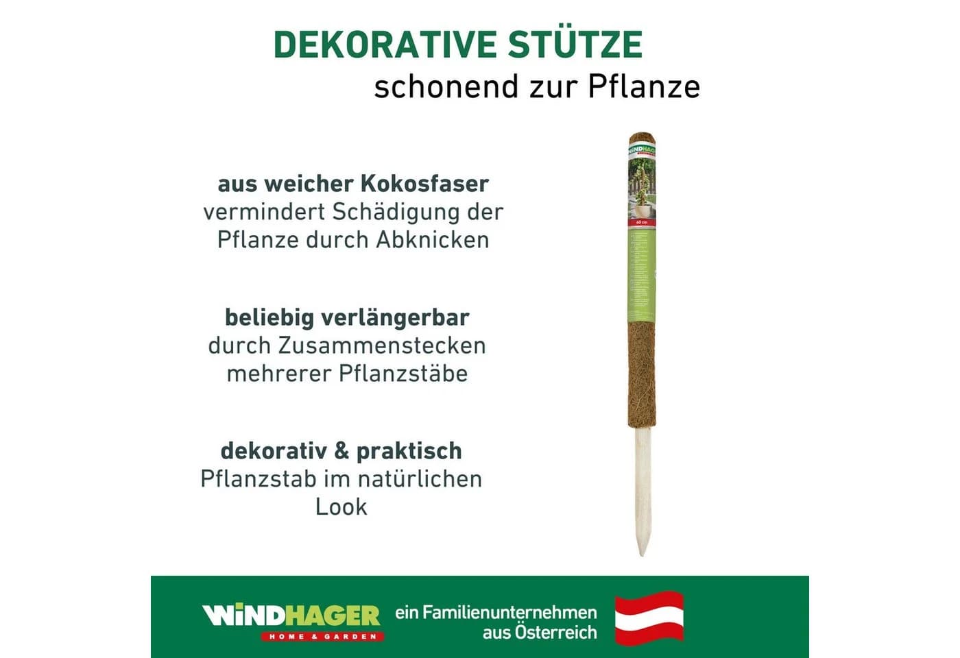 Windhager Rankhilfe Kokos Pflanzstab verlängerbar - Bild 3
