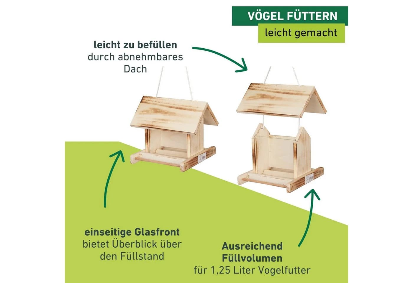Windhager Vogelfuttersilo Garden aus Massivholz Natur