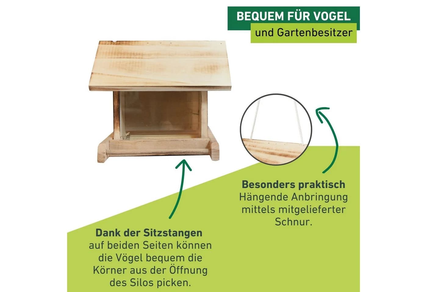 Windhager Vogelfuttersilo Garden aus Massivholz Natur - Bild 3