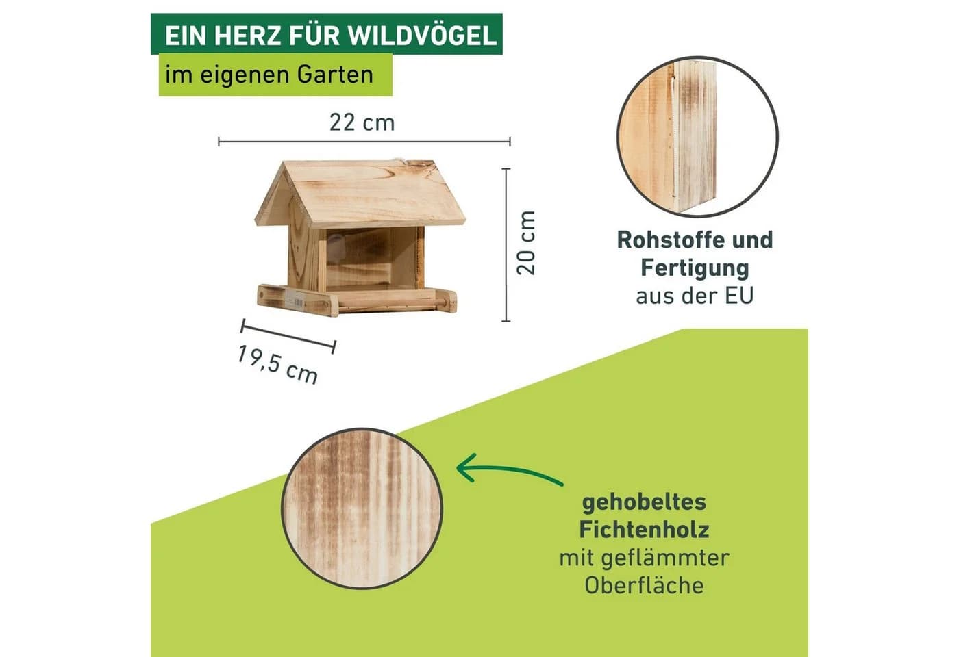 Windhager Vogelfuttersilo Garden aus Massivholz Natur - Bild 5