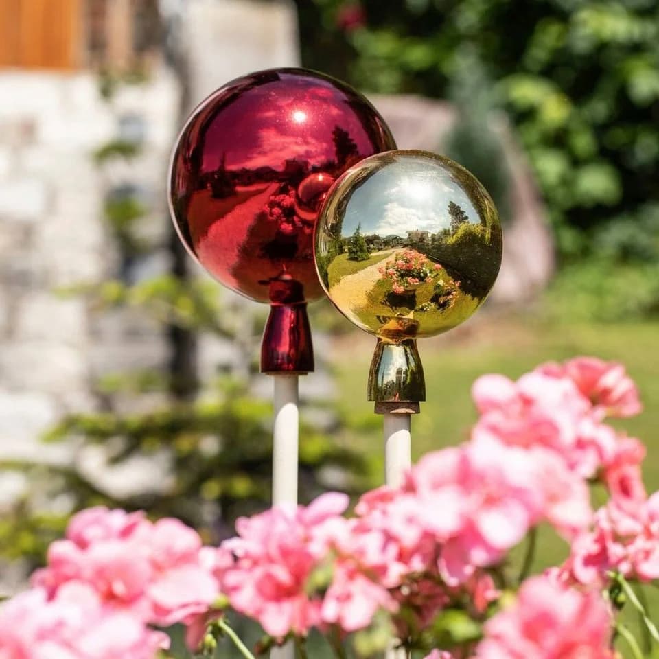 Windhager Rosenkugel aus Glas Ø 16cm Gartenfigur Dekoration