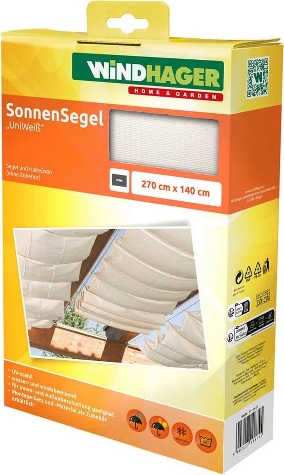 Windhager Sonnensegel für Seilspannmarkise inkl. Laufhaken 2,7x1,4 m - Bild 2