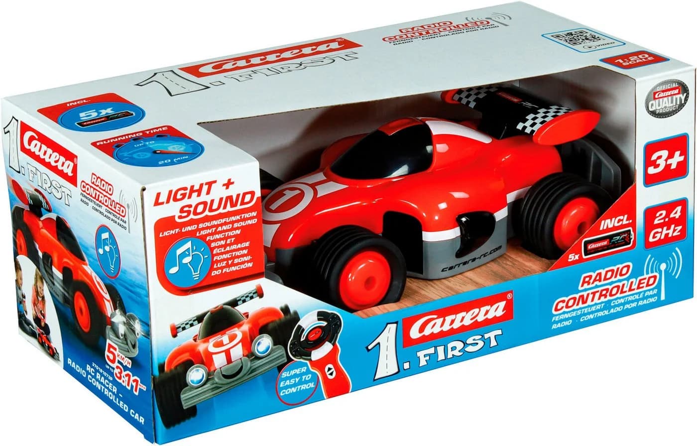 Carrera RC-Auto First RC Racer 2,4 GHz Rot/Weiß mit Licht- und Soundeffekt - Bild 3