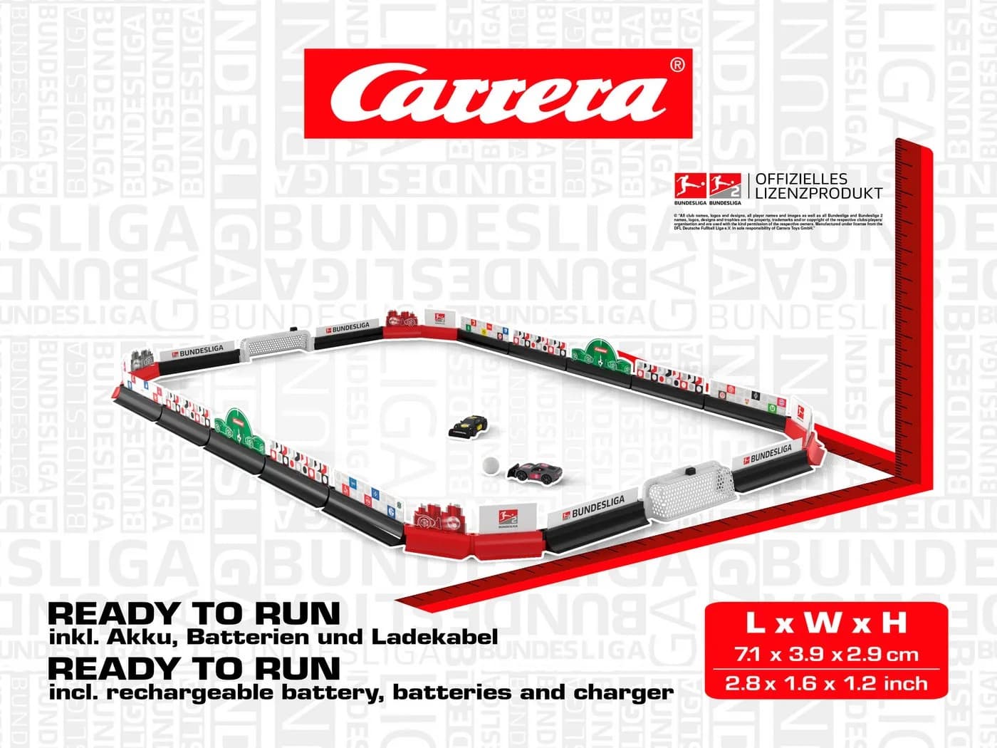Carrera RC Fußball Set Bundesliga 2x RC-Autos Schwarz Grau - Bild 3