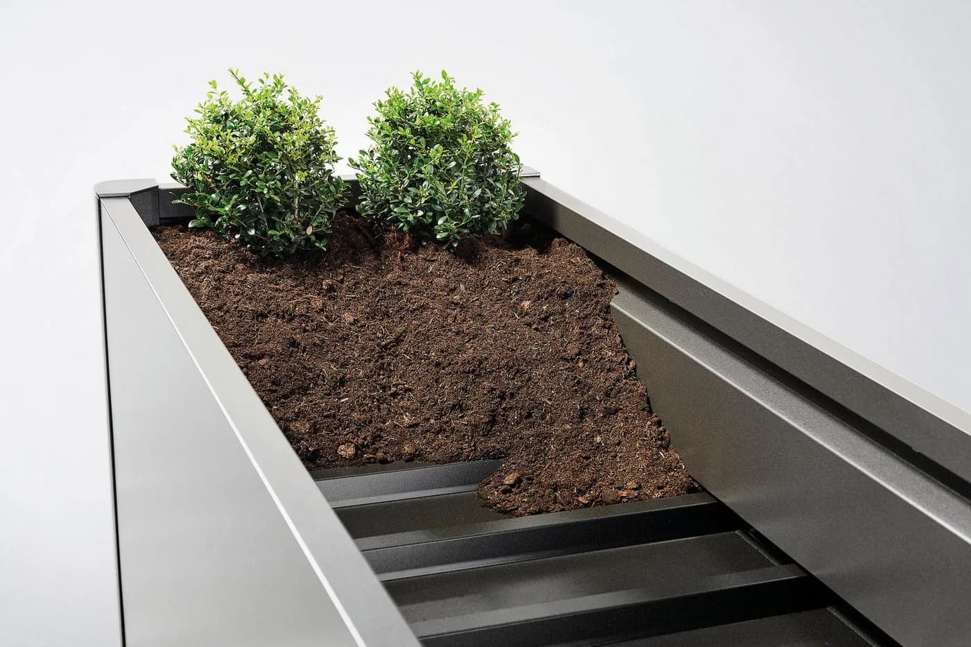 BioHort Hochbeet Belvedere Midi 1,5x0,5m Stahl Dunkelgrau Metallic - Bild 4