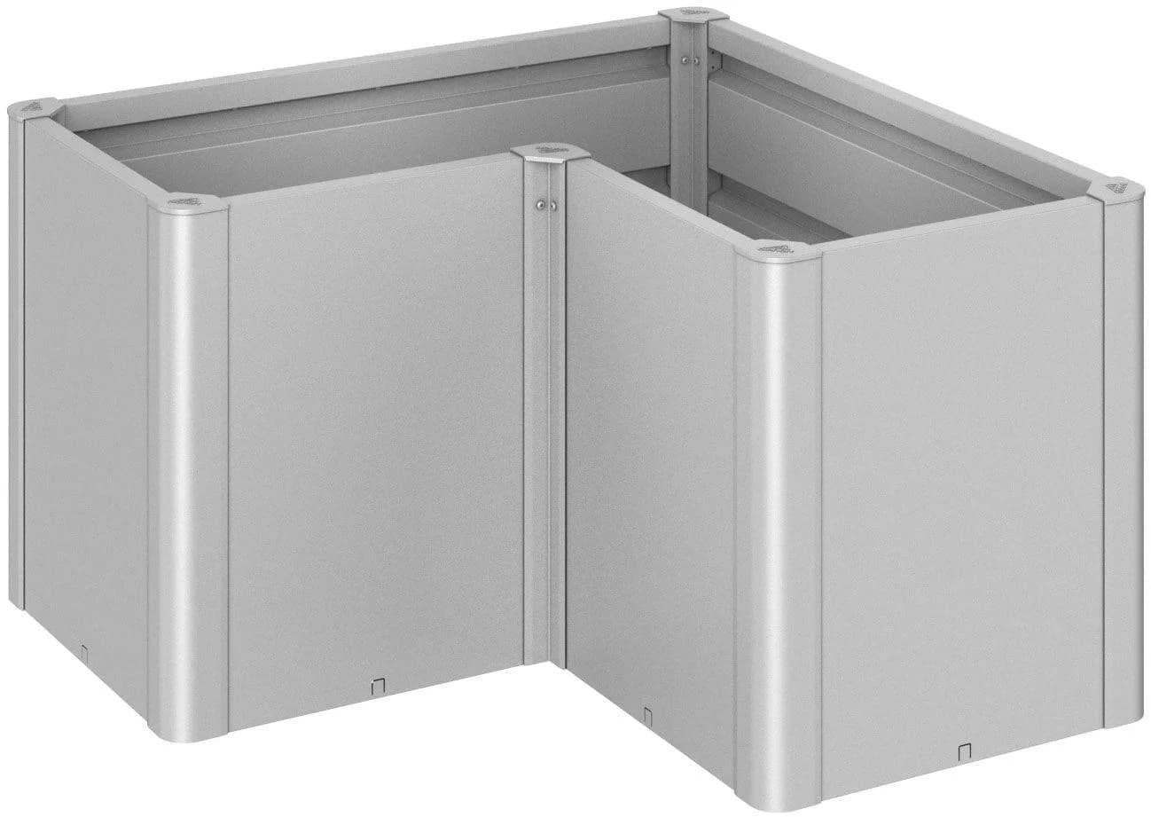 BioHort Hochbeet Belvedere L-Form Midi 1,5 Silber Metall
