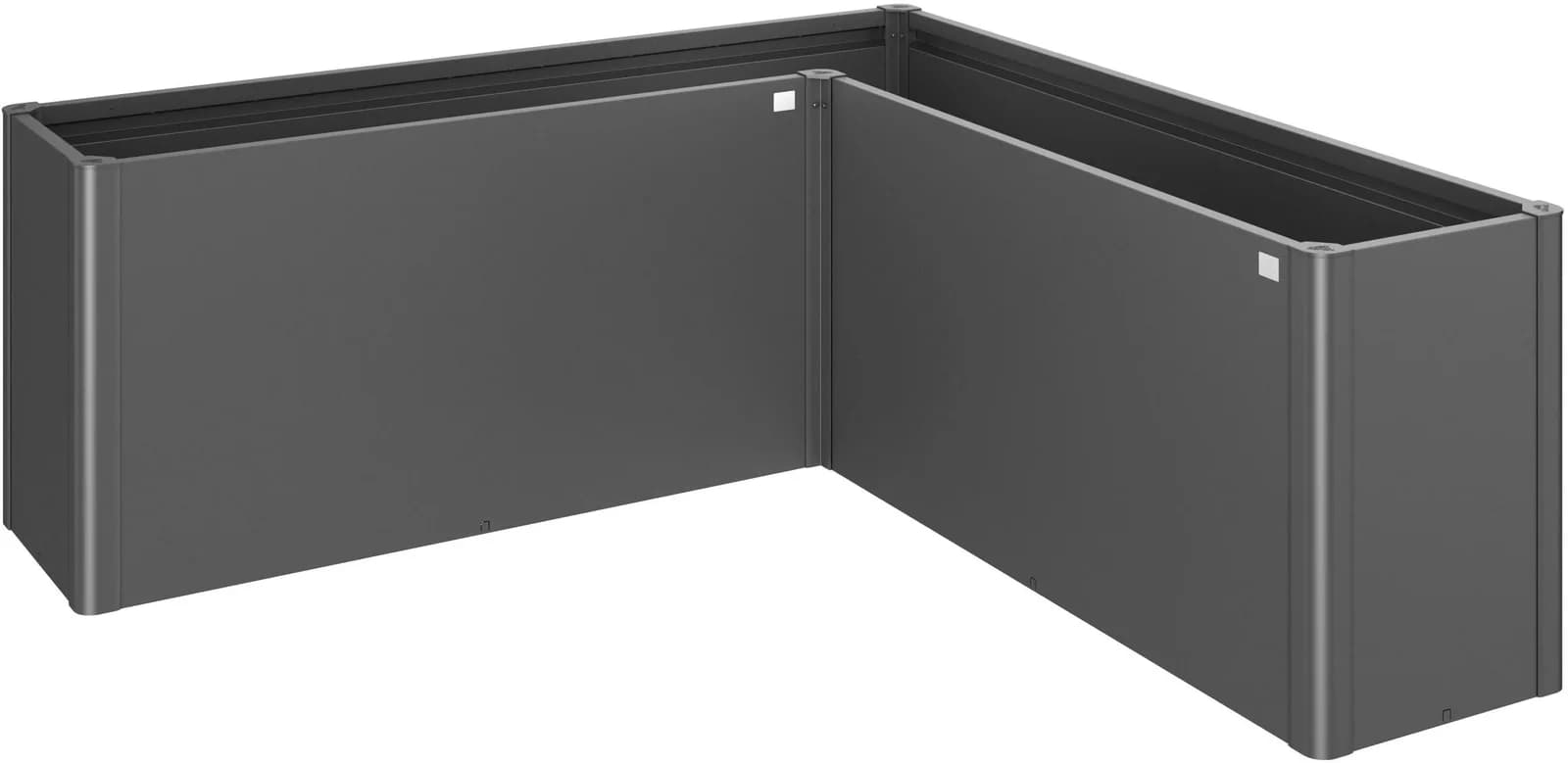 Hochbeet aus Stahl, metallic-dunkelgrau, glänzend