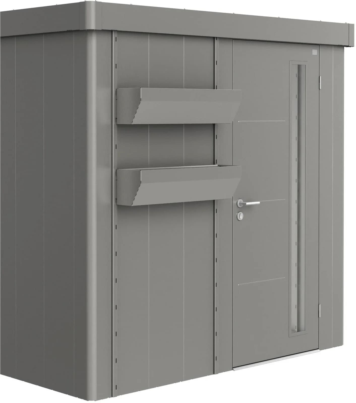 BioHort Blumenkasten FLORABOARD NEO Stahl Quarzgrau Metallic