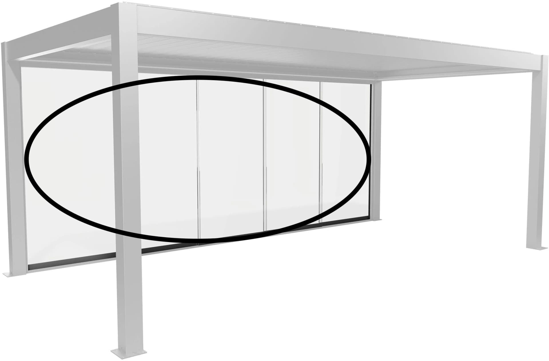 Moderne Glasschiebetür in quarzgrau-metallic