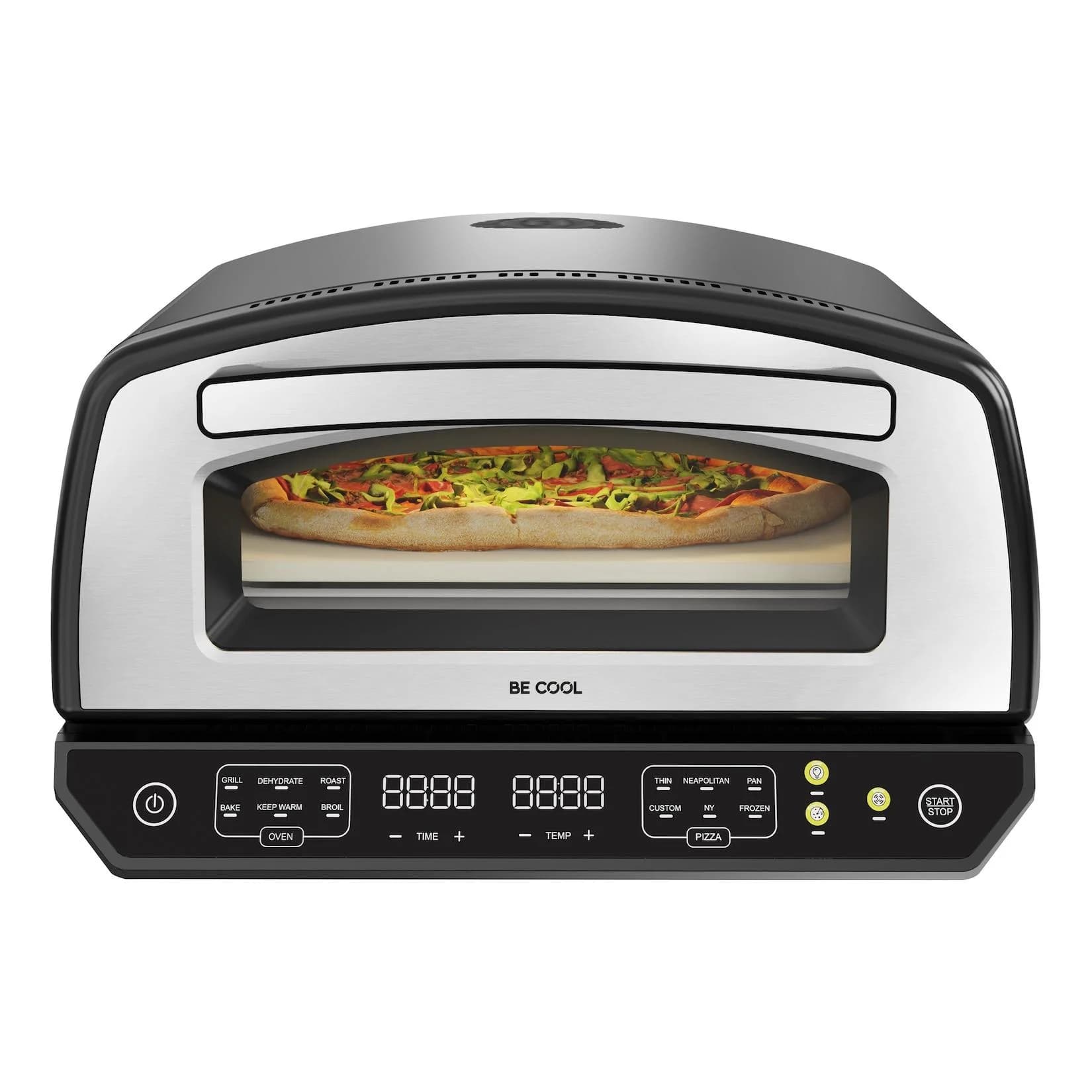 BE COOL Multifunktions Pizza-Ofen BCIMFPIZZA Schwarz Digital Touch