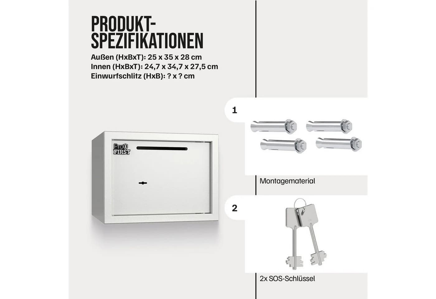Profirst Möbeltresor Guardian 3 Einwurfschlitz Silber - Bild 4