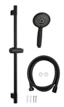 Vereg Brausegarnitur Nero Schwarz mit 5 Strahlarten und Metallbrauseschlauch Bild 1
