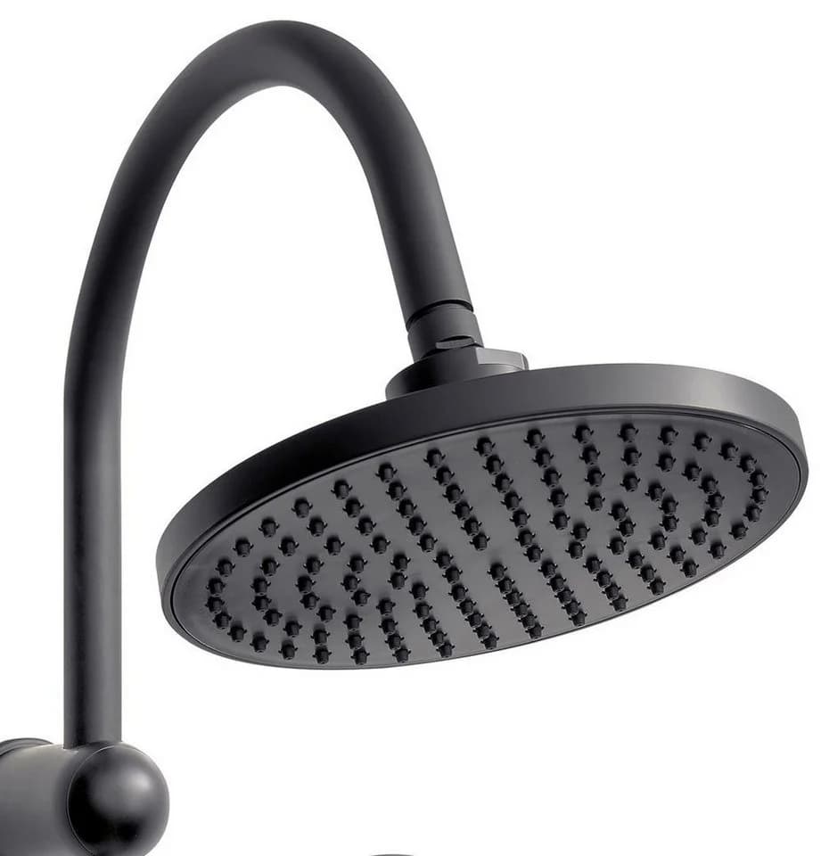 Vereg Duschsystem NERO Schwarz mit Kopfbrause und Handbrause