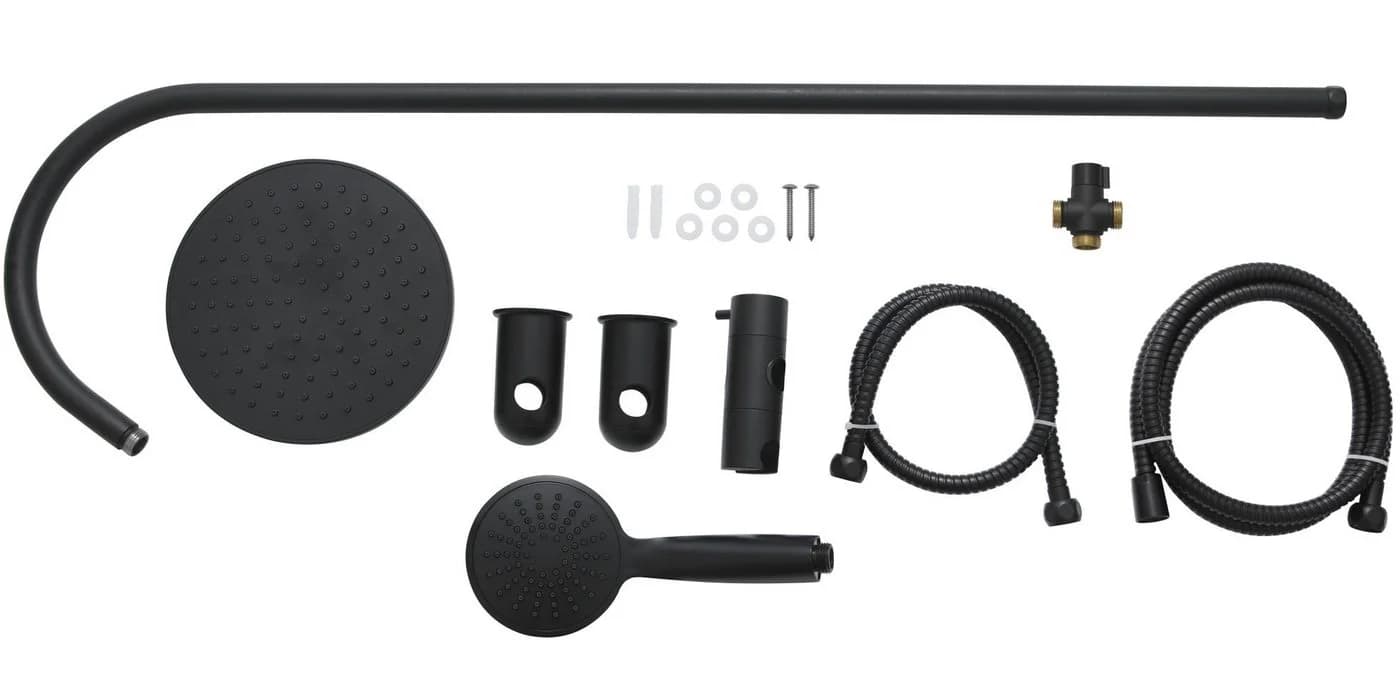 Vereg Duschsystem NERO Schwarz mit Kopfbrause und Handbrause - Bild 5