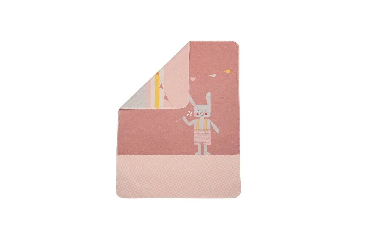 David Fussenegger Babydecke Juwel mit Stick Hase Rosa