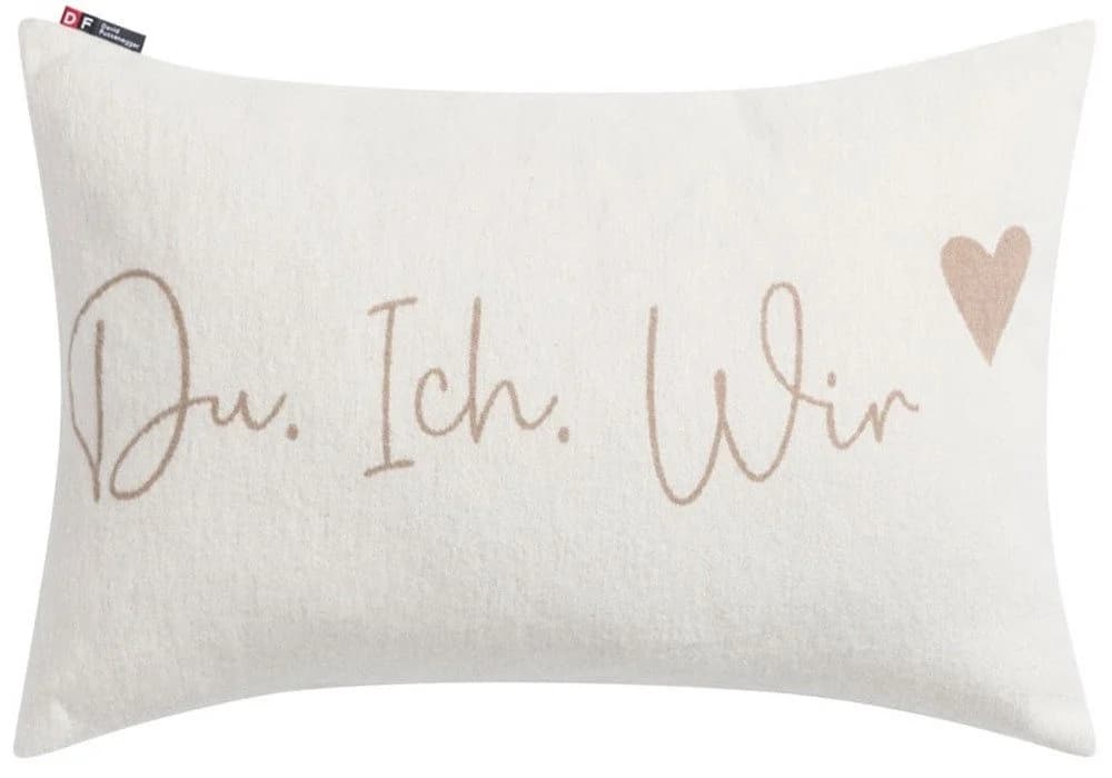 DAVID FUSSENEGGER Kissenhülle Silvretta 'Du Ich Wir' Weiß - Bild 2