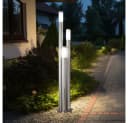 GLOBO LIGHTING Pollerleuchte Silber E27 IP44 Außen Bild 1